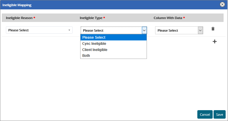  Ineligible Mapping - Select Ineligible 